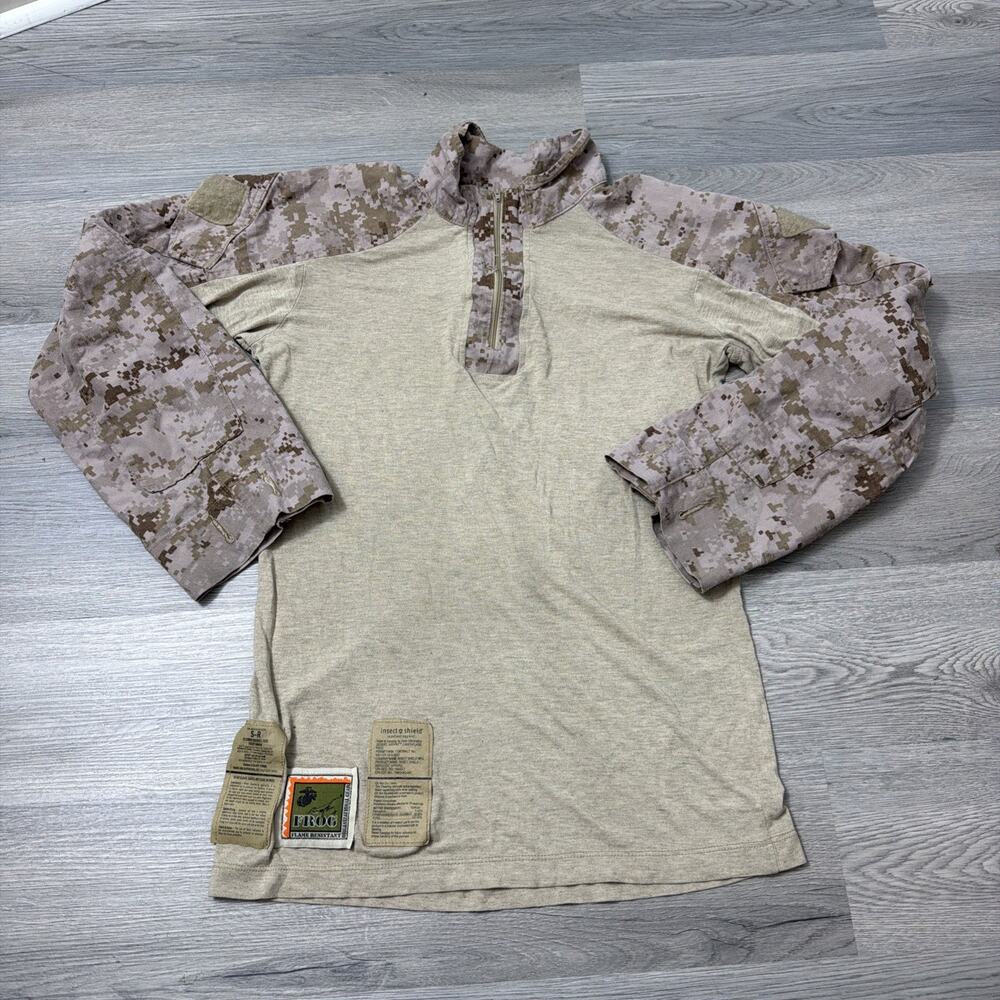 USMC Combat Shirt FROG Flame Resist S-R Desert MARPAT 1/4 Zip Small Regular